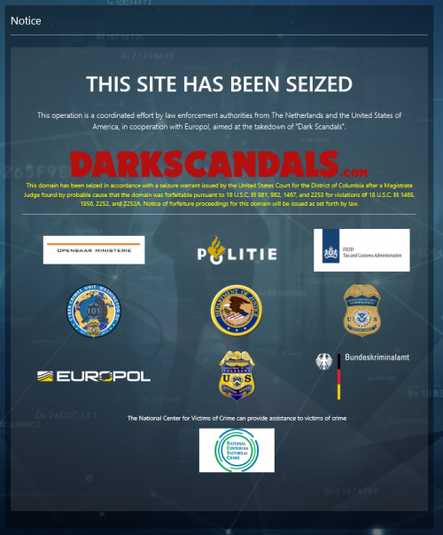 Dark web child abuse Administrator of DarkScandals arrested in the Netherlands Europol image pic